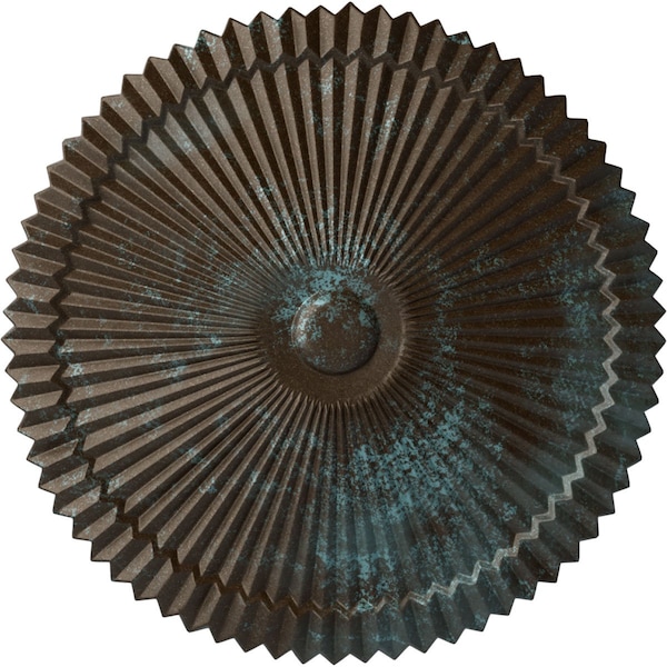 Ekena Millwork Shakuras Ceiling Medallion (Fits Canopies up to 5"), Hand-Painted Bronze Blue Patina, 24"OD x 3"P CM24SHBBS - main